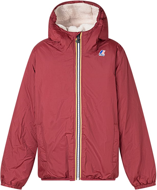 K-WAY K-Way Giacca Reversibile con Cappuccio Bordeaux