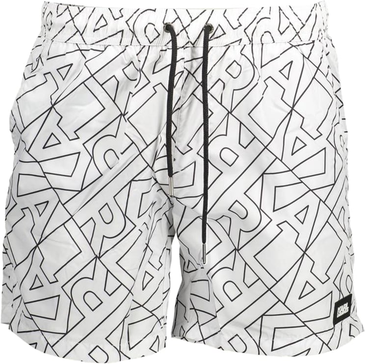 Karl Lagerfeld Karl Lagerfeld Bianco Polyester Men's Swim Boxer