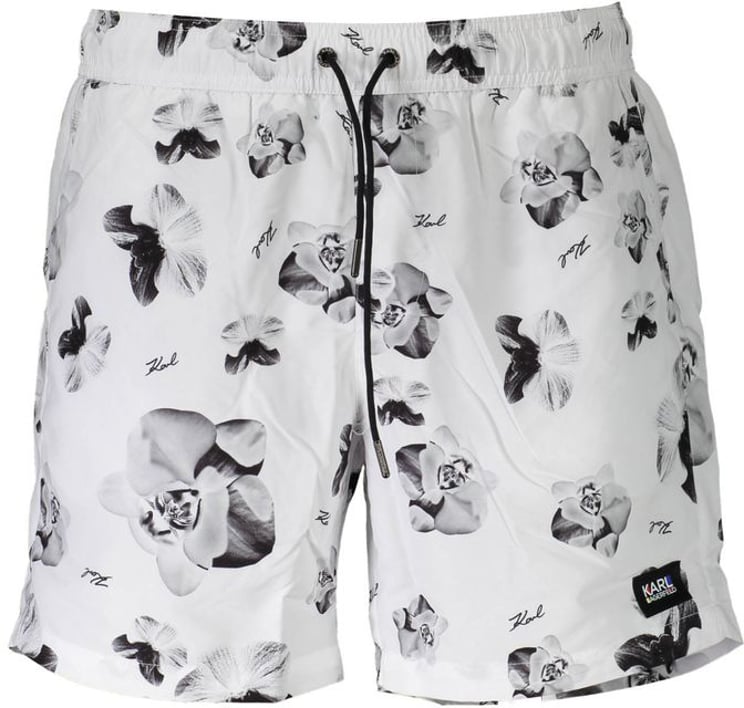 Karl Lagerfeld Karl Lagerfeld Bianco Polyester Men's Swim Boxer