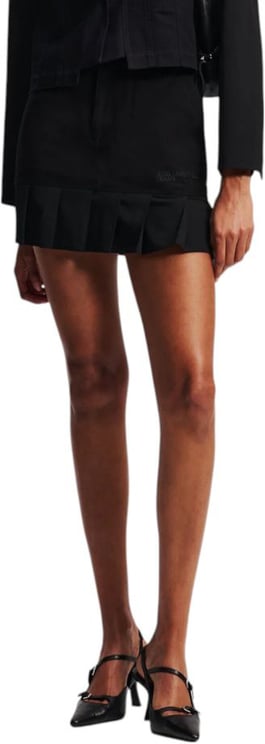 Karl Lagerfeld Karl Lagerfeld Black Cotton Mini Skirt