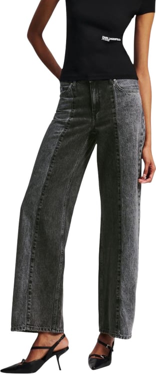 Karl Lagerfeld Karl Lagerfeld Black Cotton Relaxed Fit Jeans