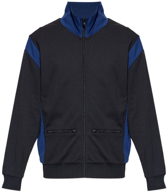 Kenzo Black Jacket With Contrasting Deep Blue Panels