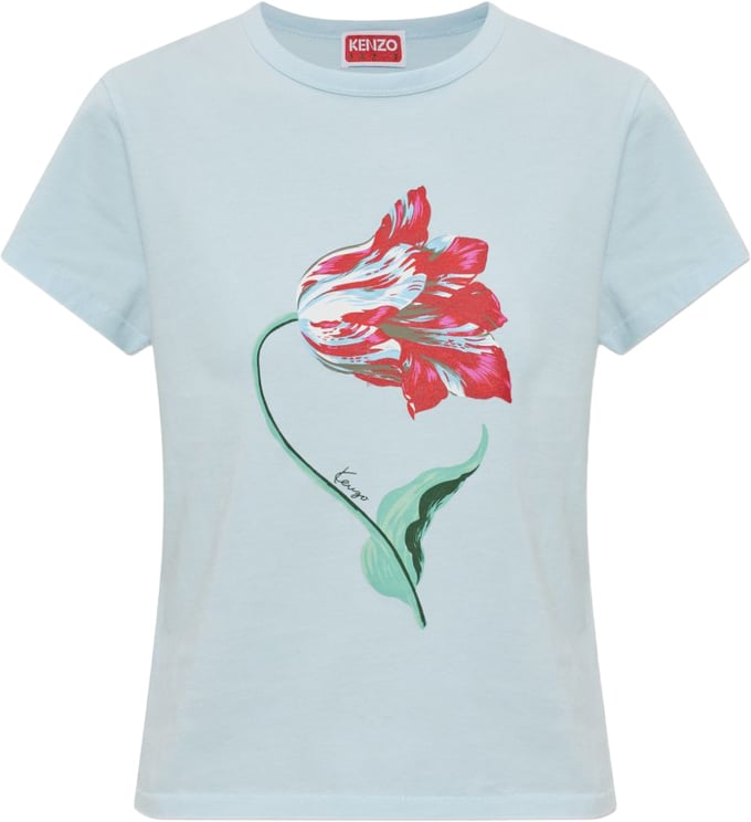 Kenzo White Relaxed Fit Graphic Crew Neck Top