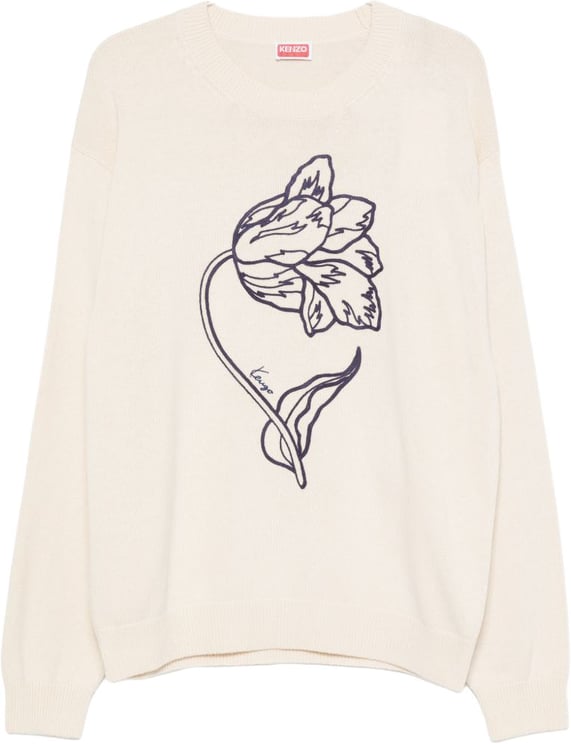 Kenzo V-Neck Long Sleeve Knit Sweater