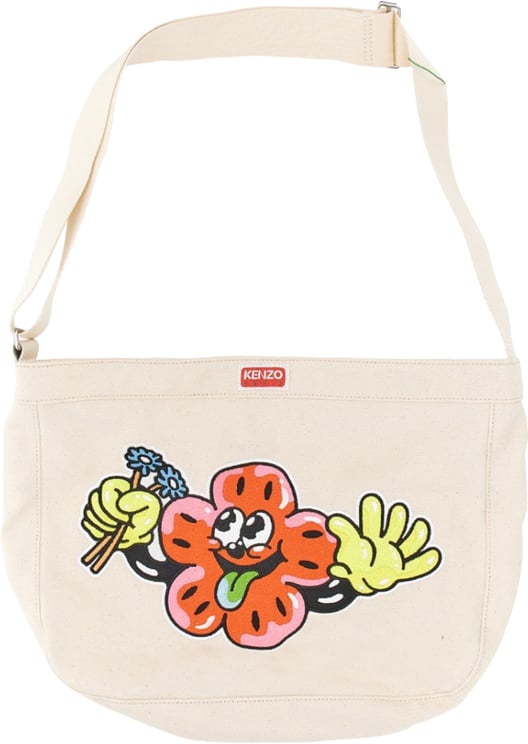 Kenzo Shoulder Bag With Playful Embroidery Design