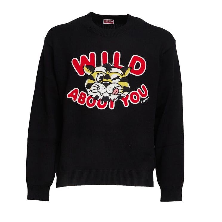 Kenzo Wild Tiger Intarsia Wool Cotton Sweater