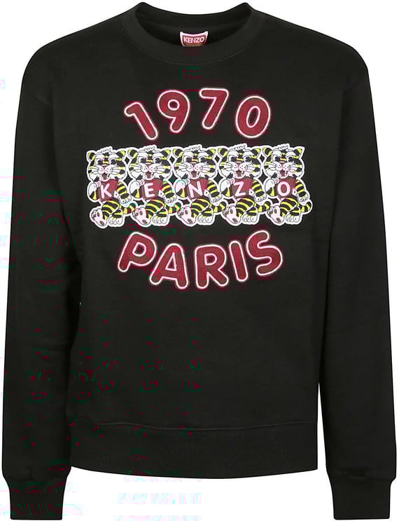 Kenzo Wild Tiger Embroidered Classic Sweatshirt Black