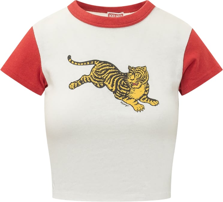 Kenzo T-shirt Corta con Stampa Tigre