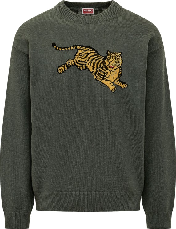 Kenzo Maglia Jumping Tiger con Girocollo