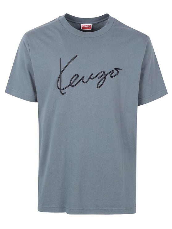 Kenzo Relaxed Fit Crew Neck T-Shirt with Embroidered Logo