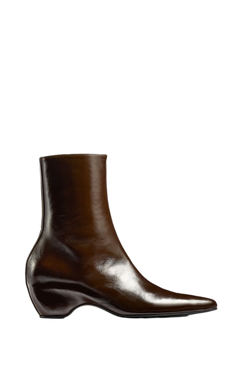 Khaite Chlorofiber Ankle Boots with Contoured Heel and Pointed Toe