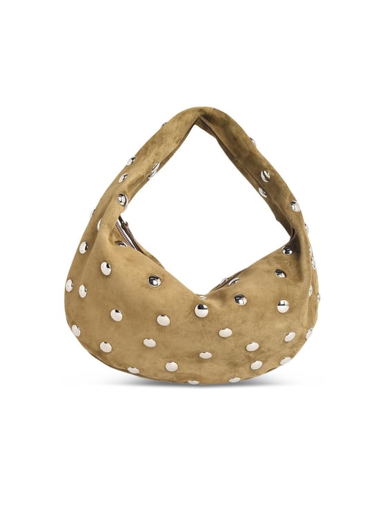 Khaite Olivia Hobo' Mud Green Suede Bag