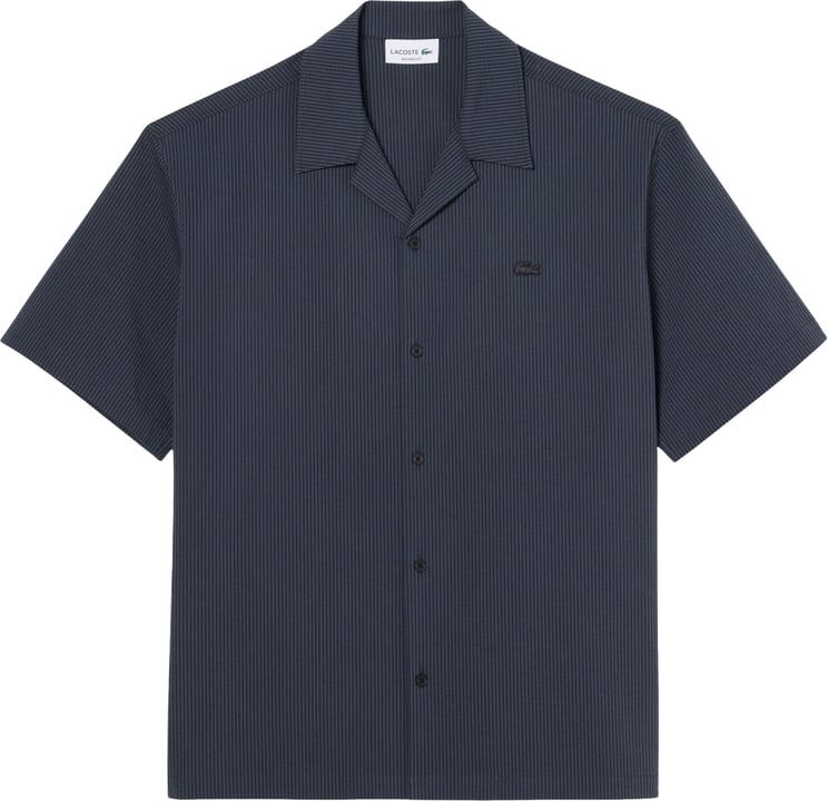 Lacoste Lacoste 1hc1 Men's S/s Woven Shirt Korte Mouw Overhemden Blauw Ch2355-61