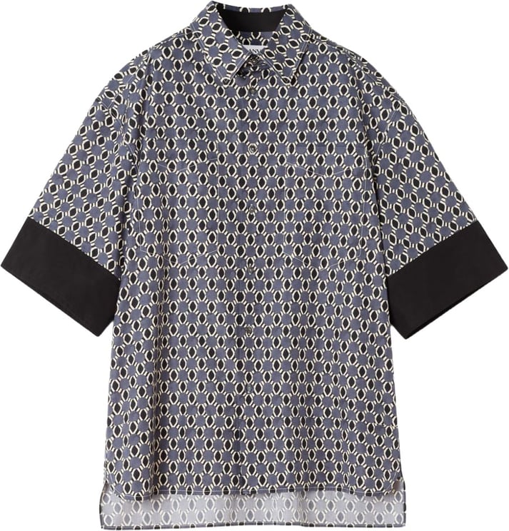 Lanvin Geometric Print Short-Sleeved Shirt with Cuff Detail