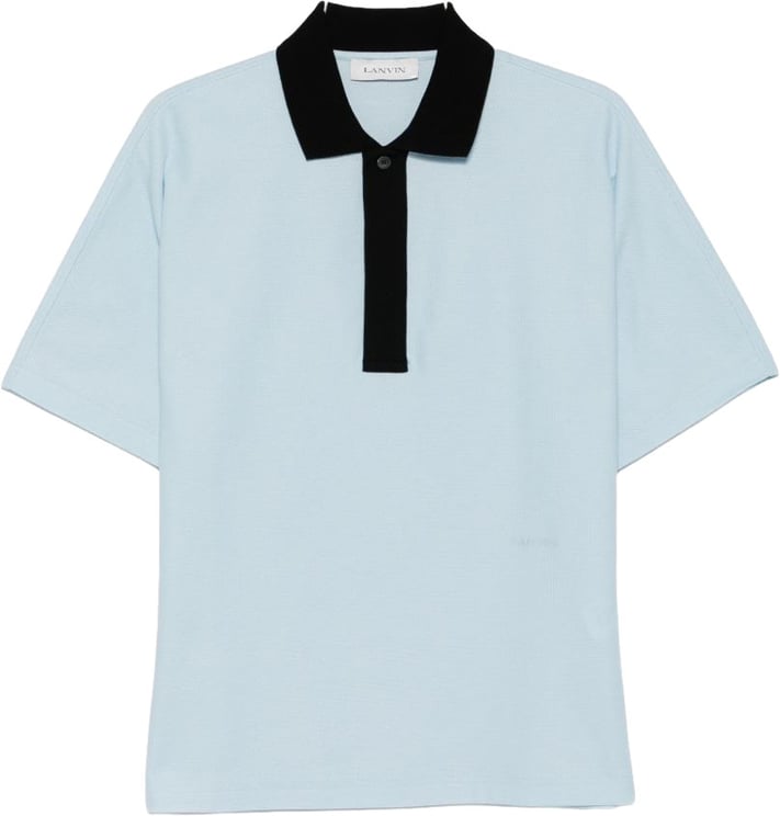 Lanvin White Contrast Collar Short Sleeve Polo