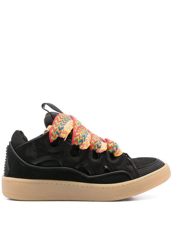 Lanvin Beige Curb Sneakers 90s-Inspired Suede Sneakers