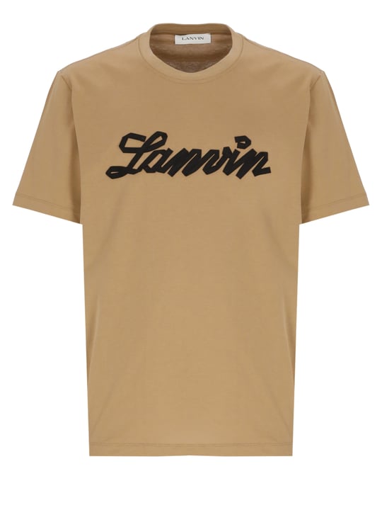 Lanvin Brown Logo Embossed Cotton T-Shirt