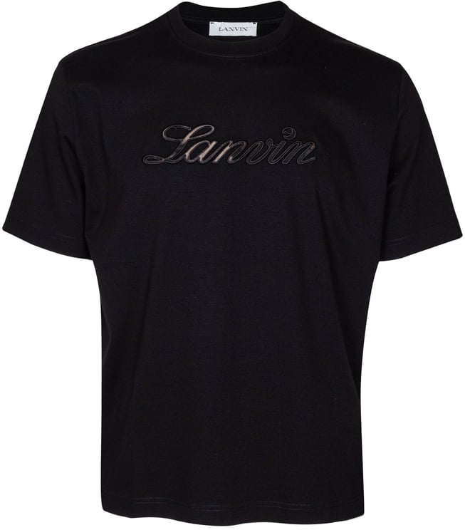 Lanvin Lanvin denim t-shirt with embroidered logo