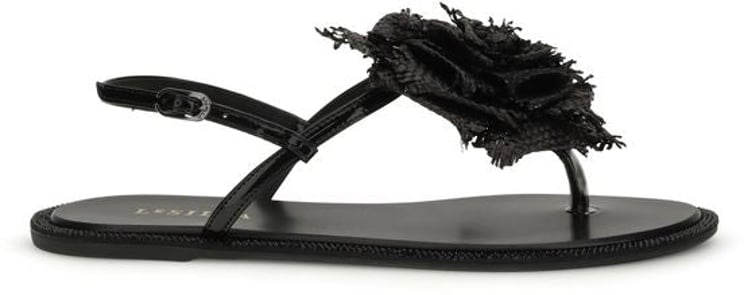 Le Silla LE SILLA Black Calf Leather Bos Taurus Flat Sandals