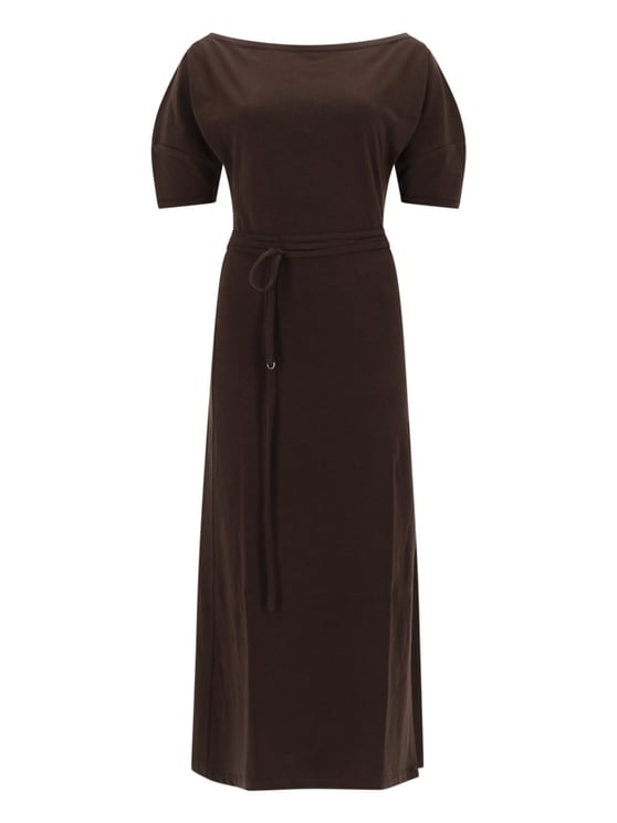 Lemaire Cotton Linen Fitted Boat Neck Dress