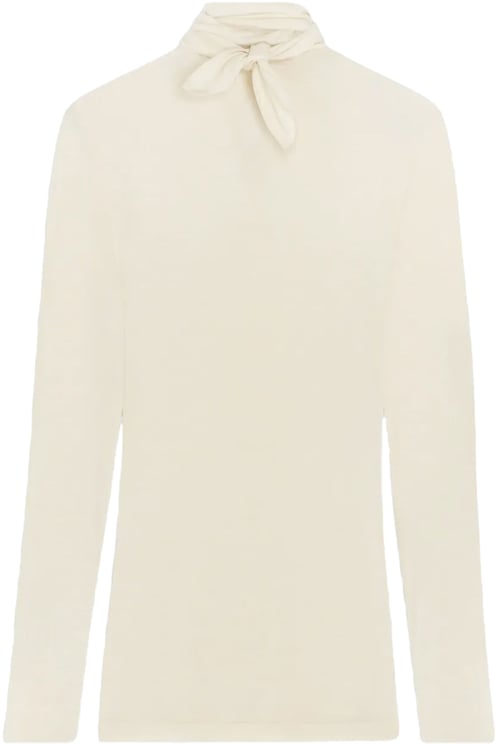 Lemaire Foulard Top With Patchs Pearl White