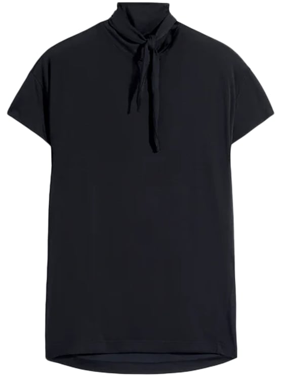 Lemaire Short Sleeve Foulard Top with Tied Scarf Detail