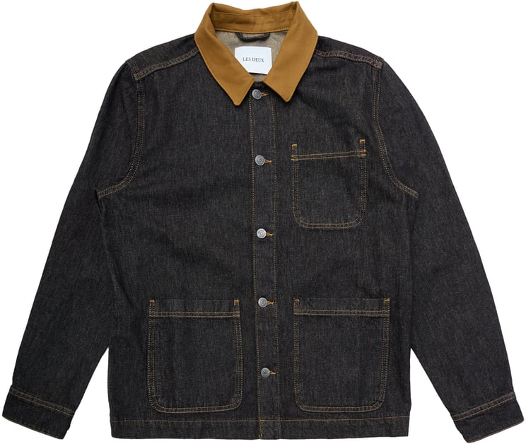 Les Deux Giacca Layton Overshirt Denim Nera