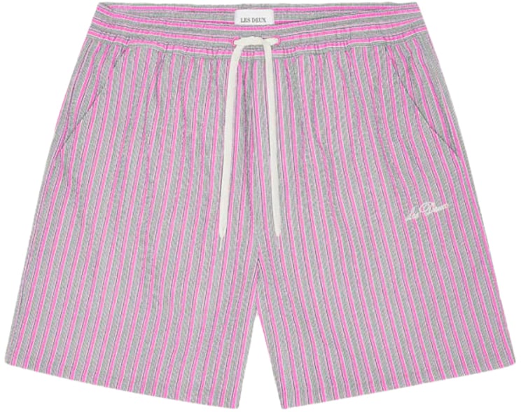 Les Deux short de bain les deux stan seersucker polyester crocus pink