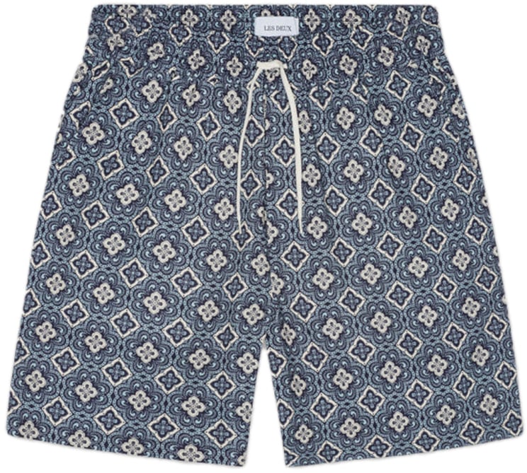 Les Deux Shorts Harry Arabesque Aop Blue Fog