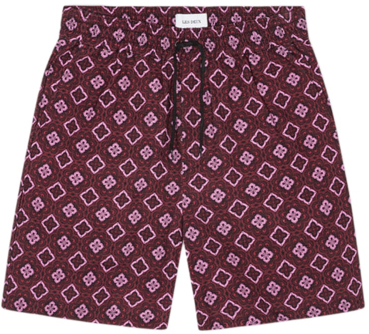Les Deux Shorts Harry Arabesque Aop Red Dahlia