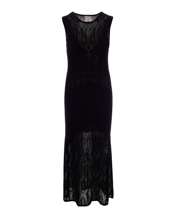 Liu Jo Open-Knit Maxi Dress with Round Neckline and Lining