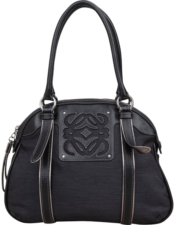 Loewe Loewe Black Leather Anagram Shoulder Bag