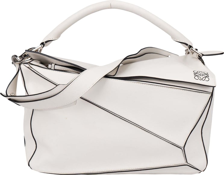 Loewe Loewe White Leather Puzzle Handbag