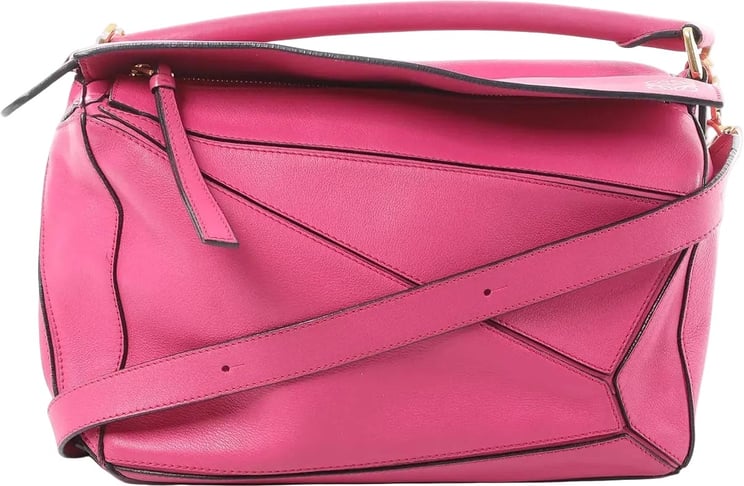Loewe LOEWE Puzzle Medium Leather 2Way Handbag in Pink
