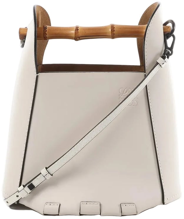 Loewe LOEWE Bamboo Buckets Leather 2Way Handbag in White