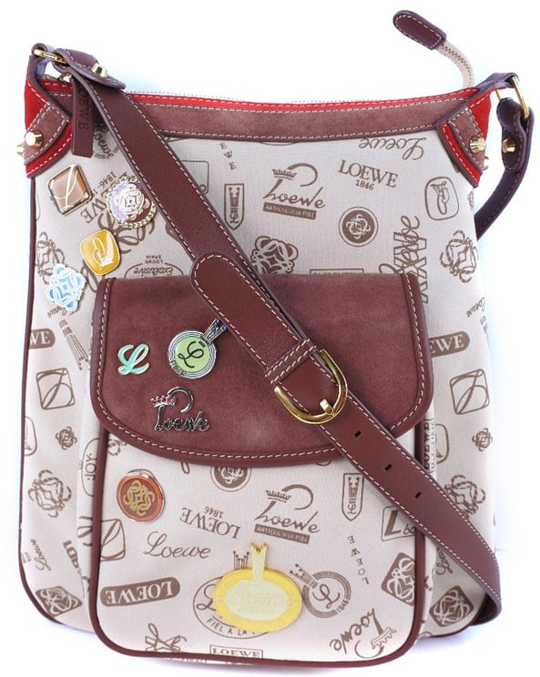 Loewe Loewe Pin batch shoulder bag Canvas and suede