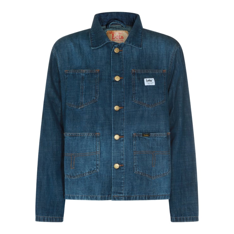 Lois Jeans Button-Up Denim Jacket with Contrast Stitching and Metallic Buttons