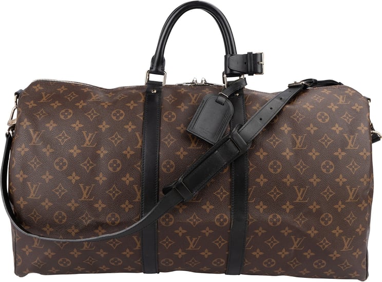 Louis Vuitton Louis Vuitton Canvas Monogram Macassar Keepall 55 Bandoulière Travel Bag