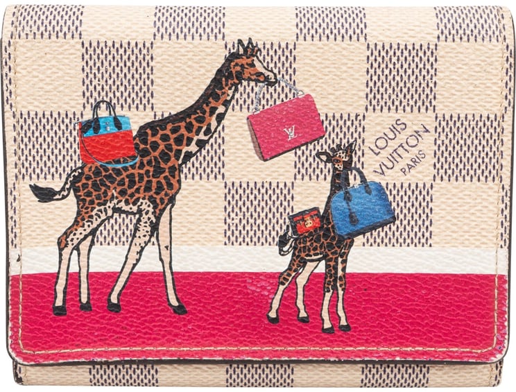 Louis Vuitton Louis Vuitton Monogram Damier Azur Illustre Giraffe Animation Small Victorine Wallet