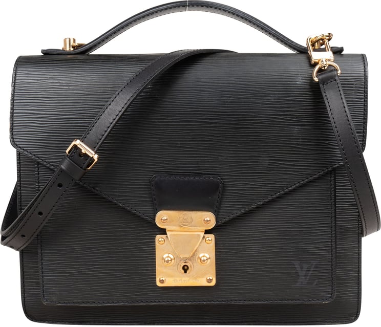 Louis Vuitton Louis Vuitton Noir Epi Leather Monceau Handbag