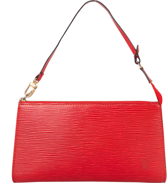 Louis Vuitton Louis Vuitton Rouge Epi Leather Pochette Accessoire Handbag