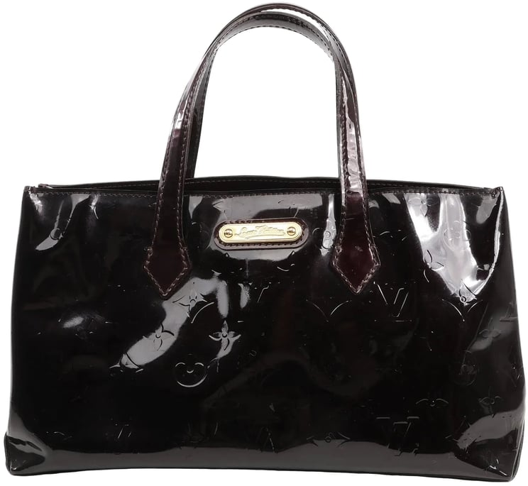 Louis Vuitton Louis Vuitton Wilshire PM Monogram Vernis Handbag in Burgundy M91644