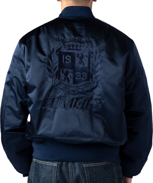 LUMI3RE Republique Nylon Bomber Jacket Blue