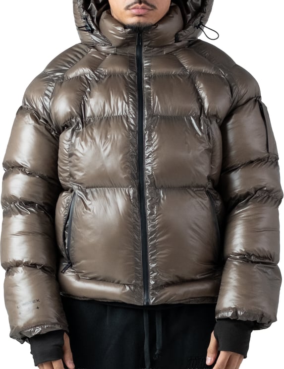 LUMI3RE Brown Wave Logo Pattern Jacket