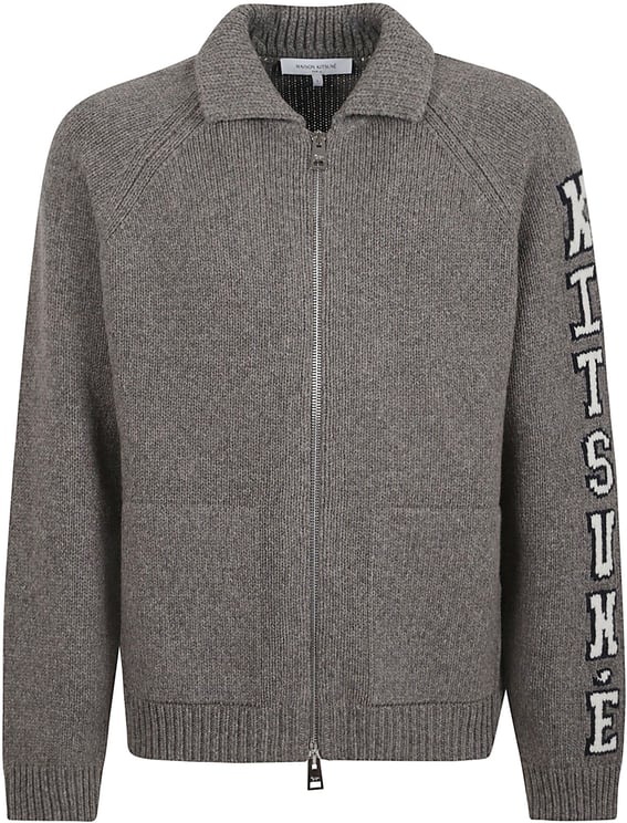 Maison Kitsuné MAISON KITSUNE COLLEGE KNITTED WOOL JACKET