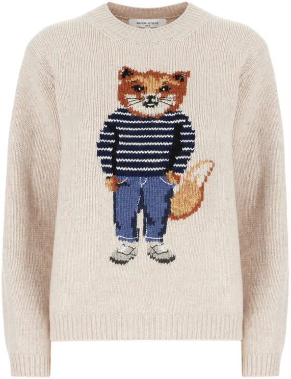 Maison Kitsuné Maison Kitsunè Sand wool sweater