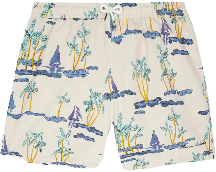 Maison Labiche short de bain maison labiche boats print polyester homme