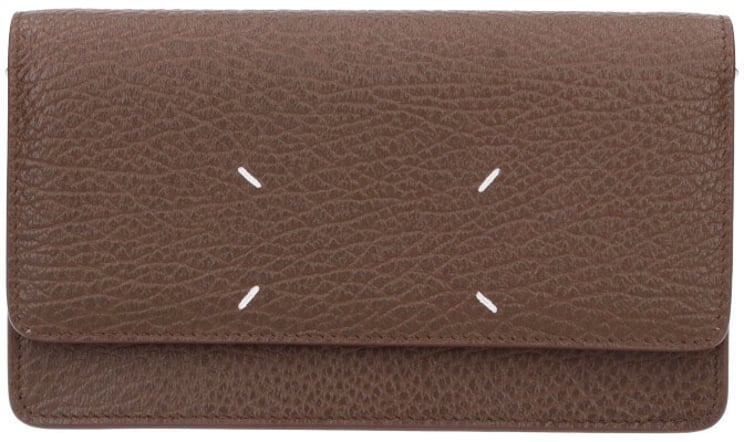 Maison Margiela Brown Four Stitches Chain Strap Wallet