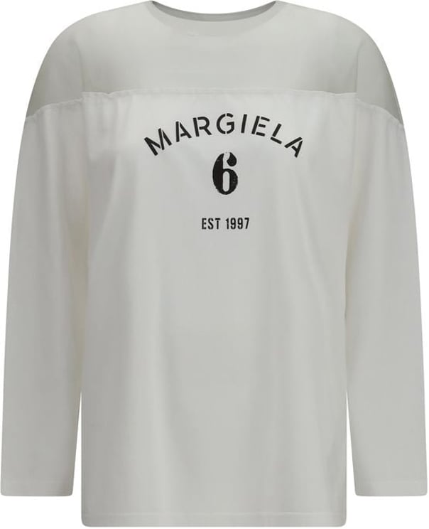 Maison Margiela MM6 White Cotton Long Sleeve T-Shirt