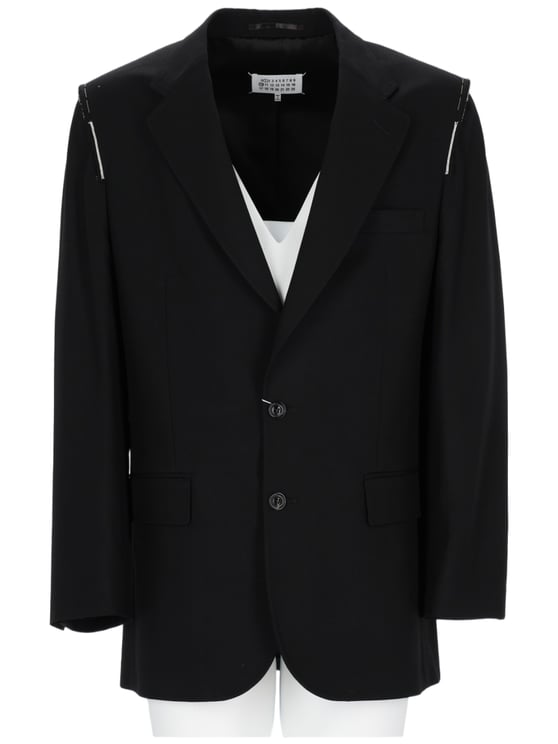 Maison Margiela Tailored Black Jacket with Two-Button Closure